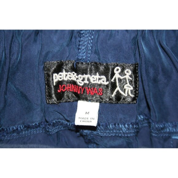 Johnny Was Pete & Greta Blue Joggers Womens Medium Cupra Blend Everyday Luxury - Picture 2 of 6